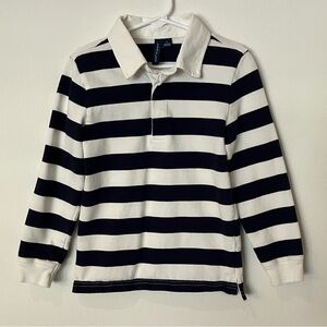 Janie and Jack Navy and White Striped Polo